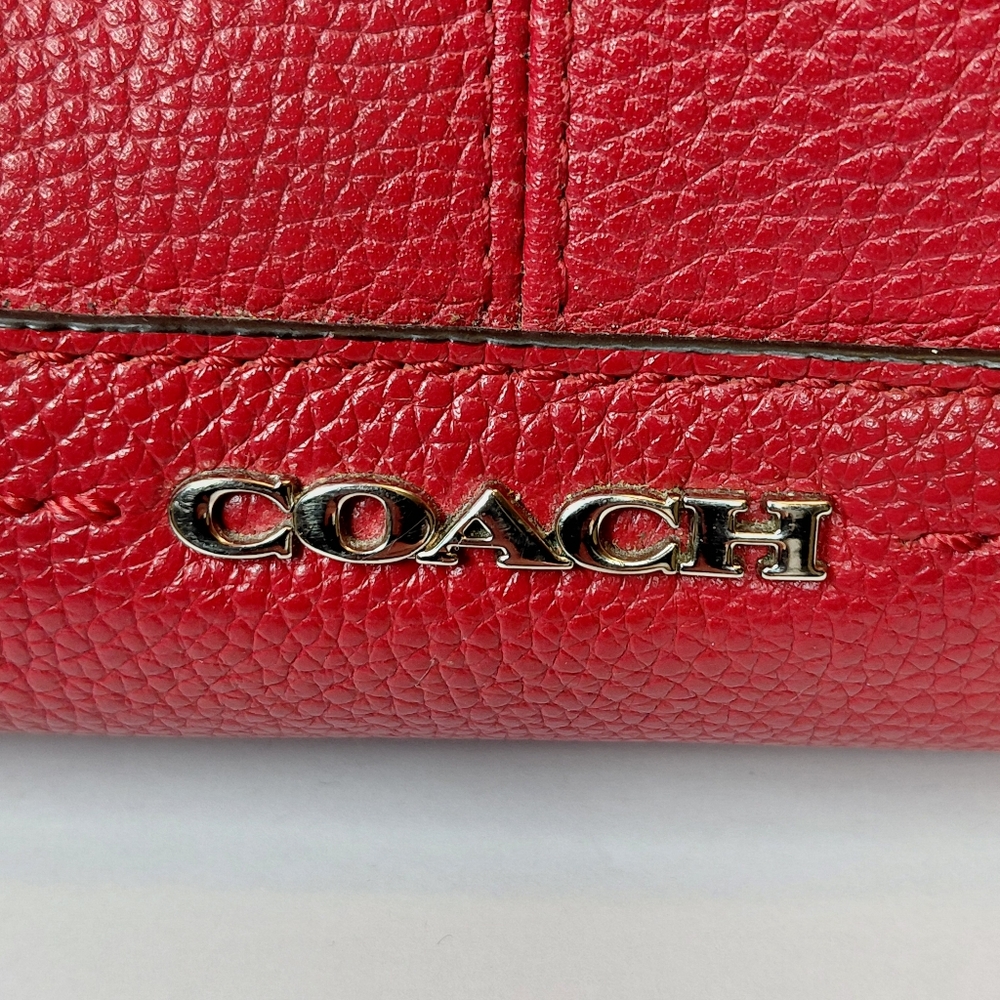 Coach Park Leather Carrie Tote Red - Picture 8 of 12